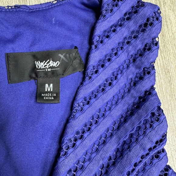 Mossimo Sleeveless Purple Fit n Flare Dress Crochet Knit M NEW Lined - Picture 3 of 8
